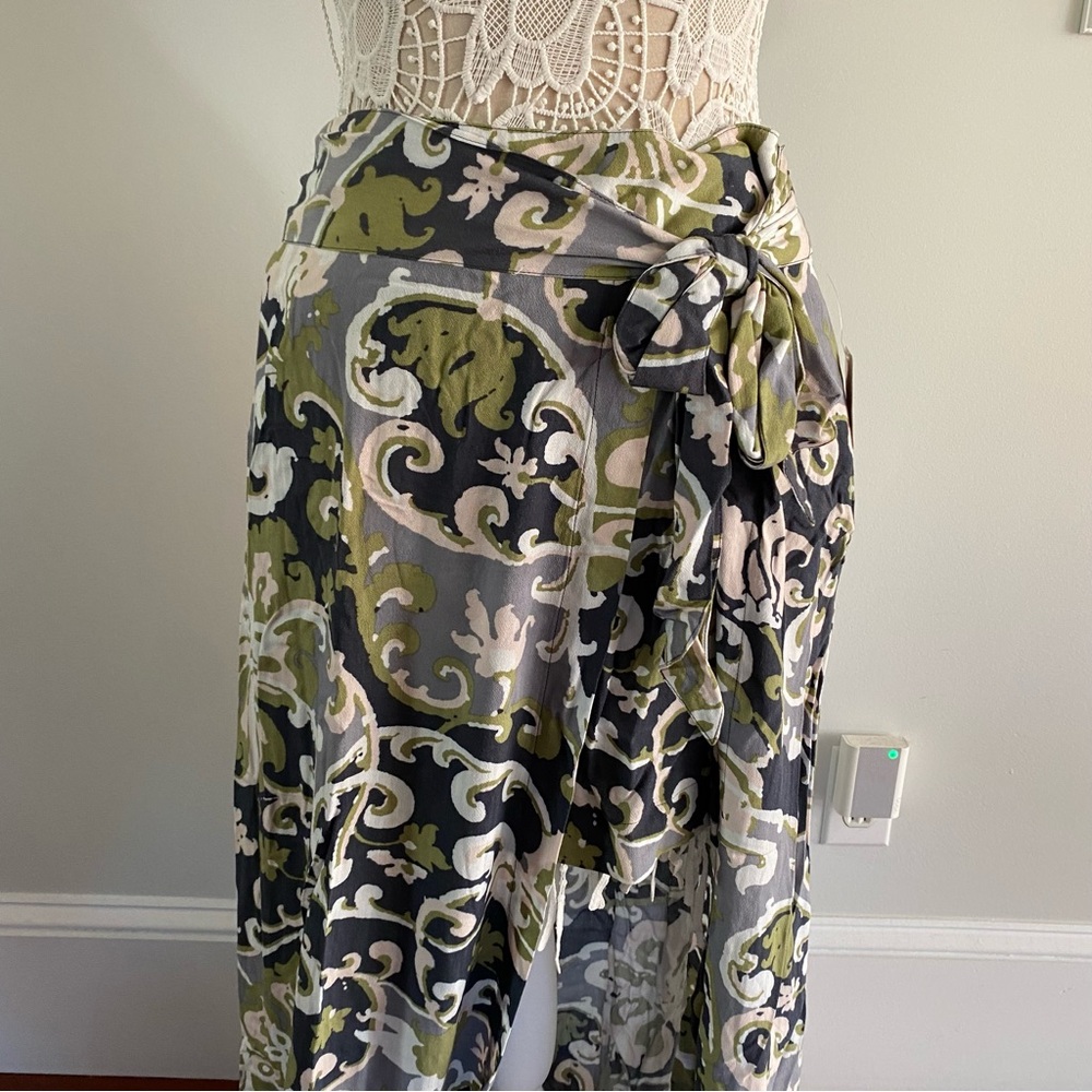 FREE PEOPLE Gray & Green Maxi Skirt NWT $128 Sz 8 - Picture 10 of 10